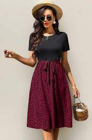 Printed Rayon Midi Skirt